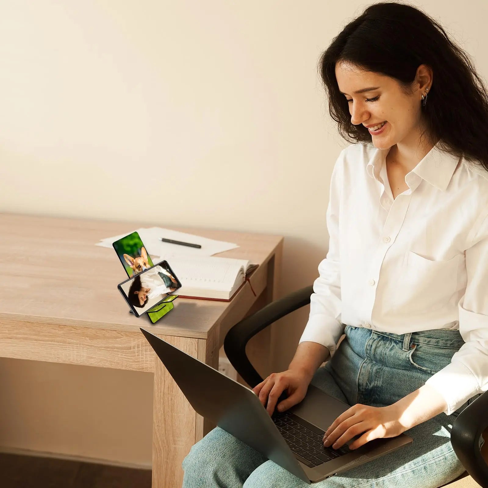 - 1pc Sublimation Phone Stand – Double-Sided MDF Blank for DIY & Heat Transfer