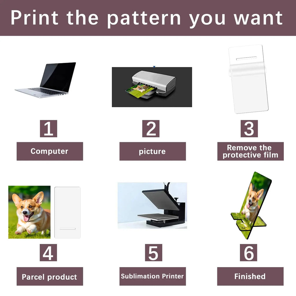 - 1pc Sublimation Phone Stand – Double-Sided MDF Blank for DIY & Heat Transfer