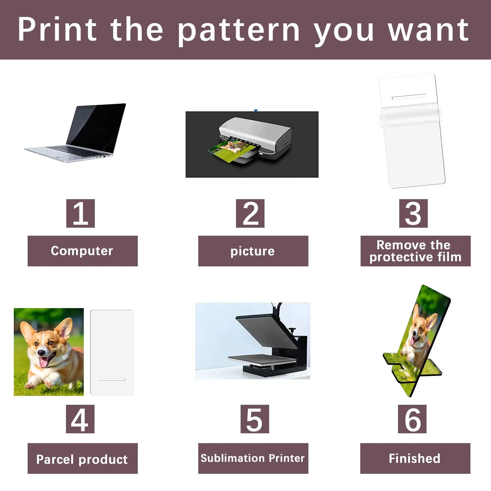 - 1pc Sublimation Phone Stand – Double-Sided MDF Blank for DIY & Heat Transfer