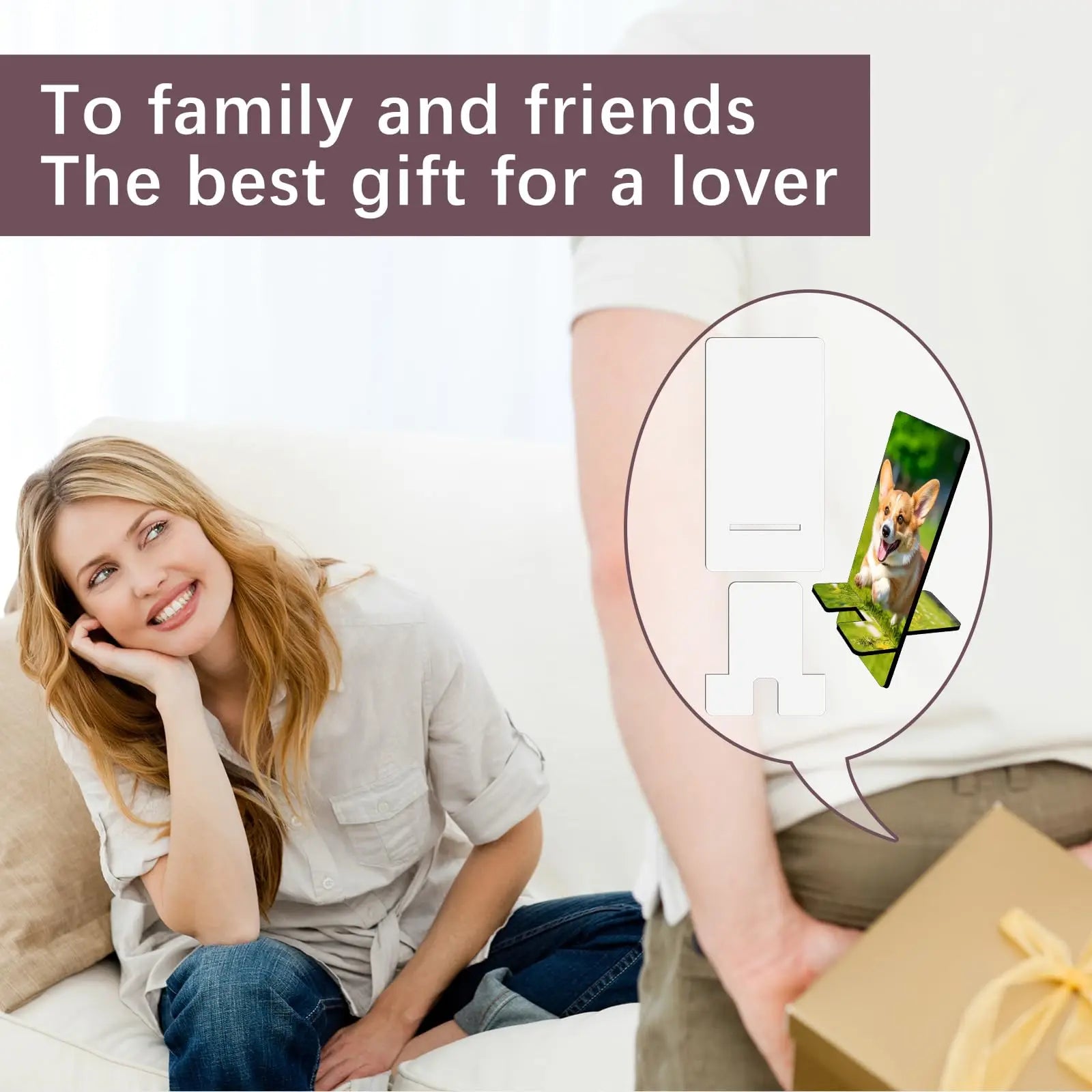 - 1pc Sublimation Phone Stand – Double-Sided MDF Blank for DIY & Heat Transfer